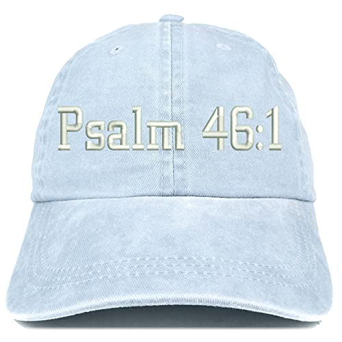 Trendy Apparel Shop Psalm 46:1 Washed Pigment Dyed Baseball Cap