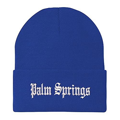 Trendy Apparel Shop Palm Springs Old English Embroidered Long Cuff Beanie
