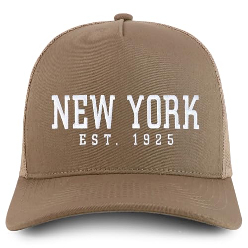 Trendy Apparel Shop New York Est.1925 Embroidered 5 Panel Snapback Trucker Cap