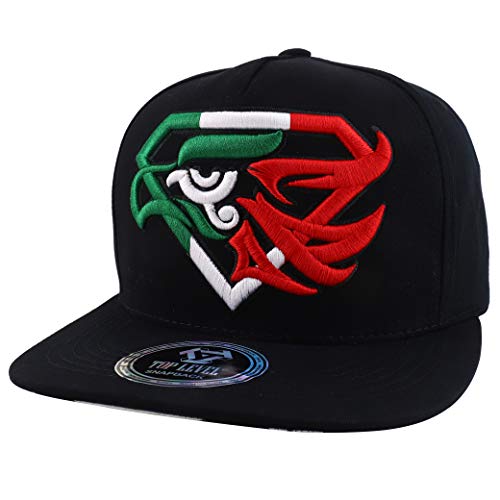 Trendy Apparel Shop Diamond Mexico Eagle Embroidered 5 Panel Flatbill Snapback Baseball Cap