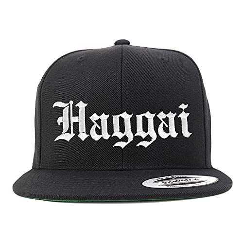 Trendy Apparel Shop Haggai Old English Embroidered Flatbill Snapback