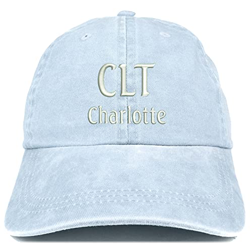 Trendy Apparel Shop CLT Charlotte Embroidered Pigment Dyed Washed Baseball Cap
