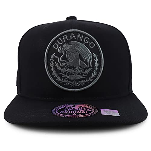 Trendy Apparel Shop Cities of Mexico Circular Logo Embroidered Flatbill Snapback Baseball Cap