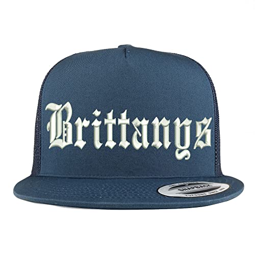 Trendy Apparel Shop Old English Brittanys 5 Panel Flatbill Trucker Cap