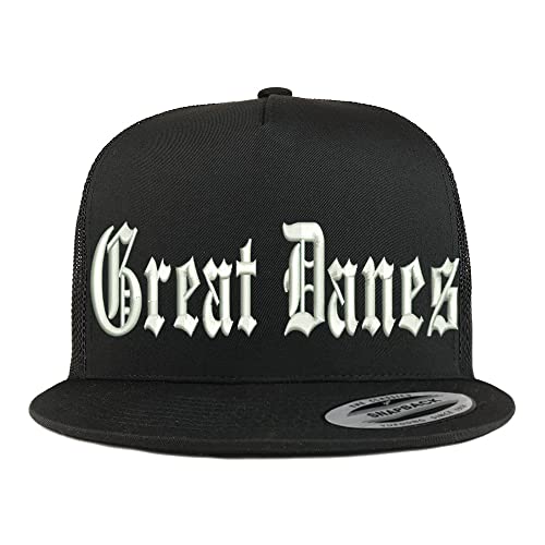 Trendy Apparel Shop Old English Great Danes 5 Panel Flatbill Trucker Cap