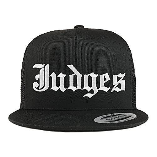 Trendy Apparel Shop Judges Old English 5 Panel Flatbill Trucker Cap