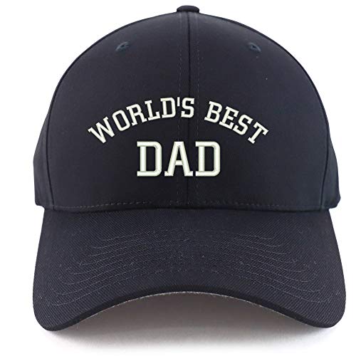 Trendy Apparel Shop World's Best Dad Cotton Embroidered Stretch Fitted Cap