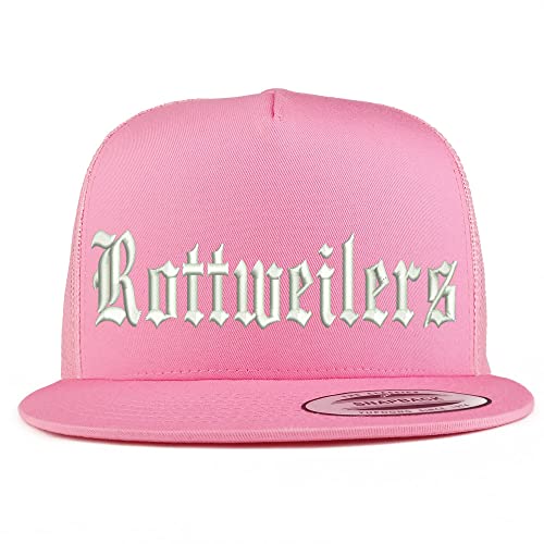 Trendy Apparel Shop Old English Rottweilers 5 Panel Flatbill Trucker Cap