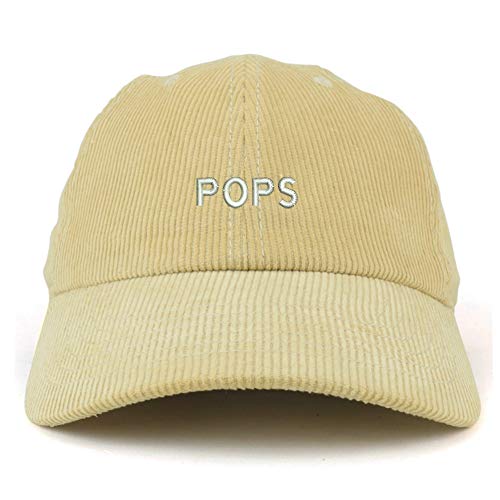 Trendy Apparel Shop Pops Embroidered Cotton Corduroy Unstructured Baseball Cap