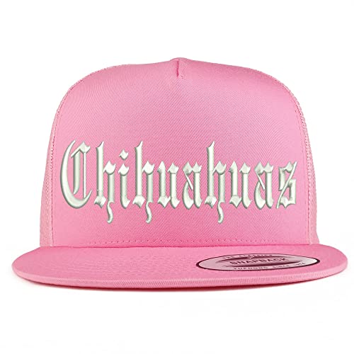 Trendy Apparel Shop Old English Chihuahuas 5 Panel Flatbill Trucker Cap