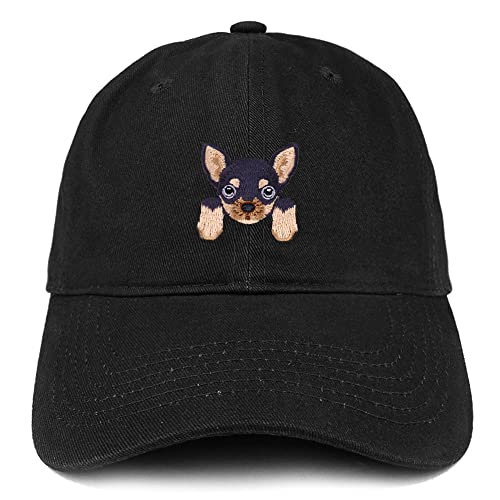 Trendy Apparel Shop Chihuahua Patch Low Profile Soft Cotton Baseball Cap
