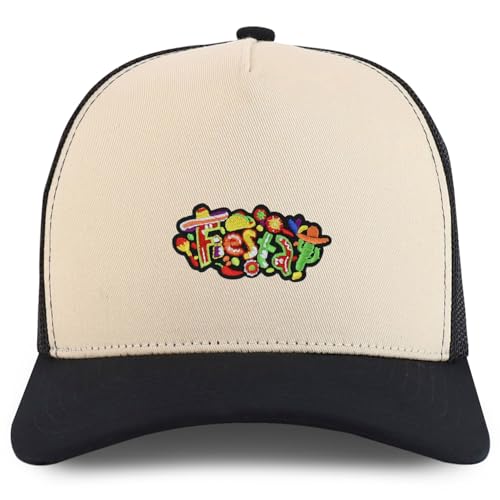 Trendy Apparel Shop Mexican Fiesta Party Embroidered Patch Trucker Cap