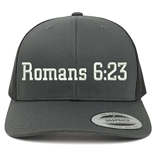 Trendy Apparel Shop Romans 6:23 6 Panel Trucker Mesh Cap