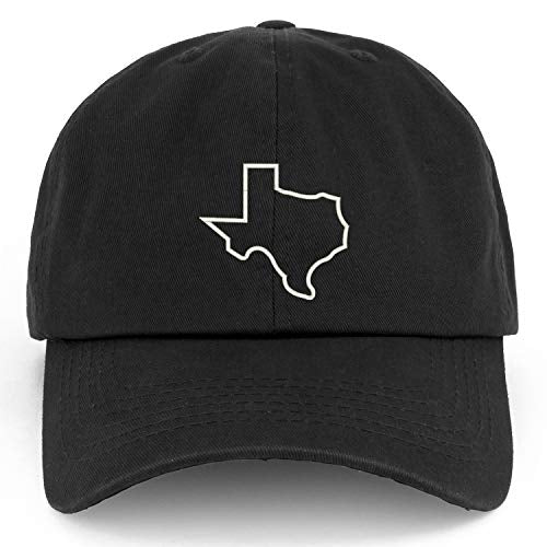 Trendy Apparel Shop XXL Texas State Outline Embroidered Unstructured Cotton Cap