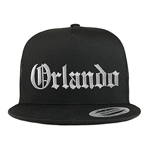 Trendy Apparel Shop Orlando Old English 5 Panel Flatbill Trucker Cap
