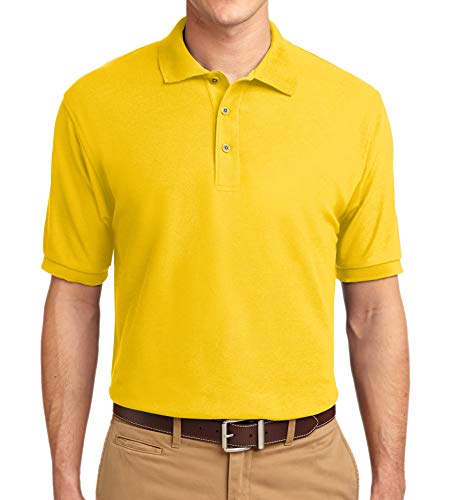 Trendy Apparel Shop Silky Classic Comfortable Fit Wrinkle Resistant Polyester Blend Men's Polo Big and Tall Shirt