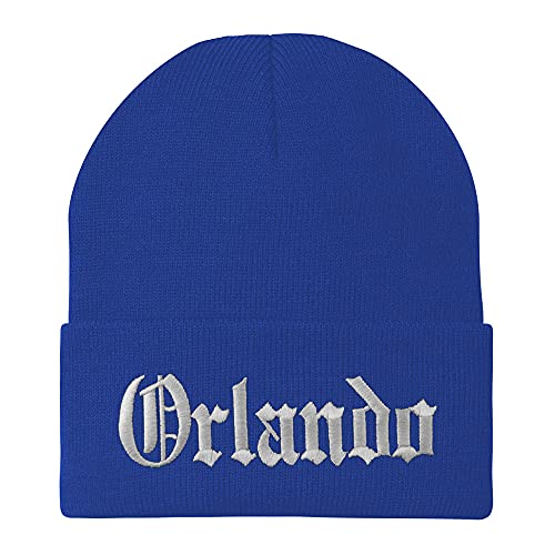 Trendy Apparel Shop Orlando Old English Embroidered Long Cuff Beanie