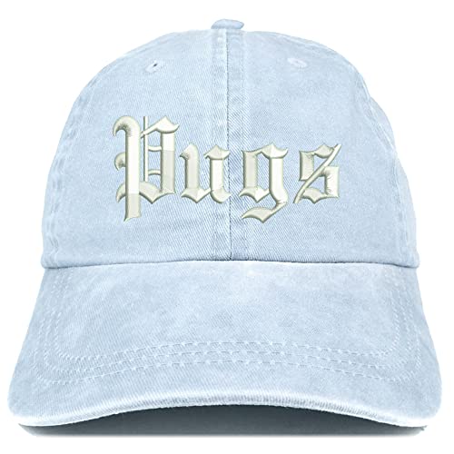Trendy Apparel Shop Old English Pugs Washed Pigment Dyed Baseball Cap