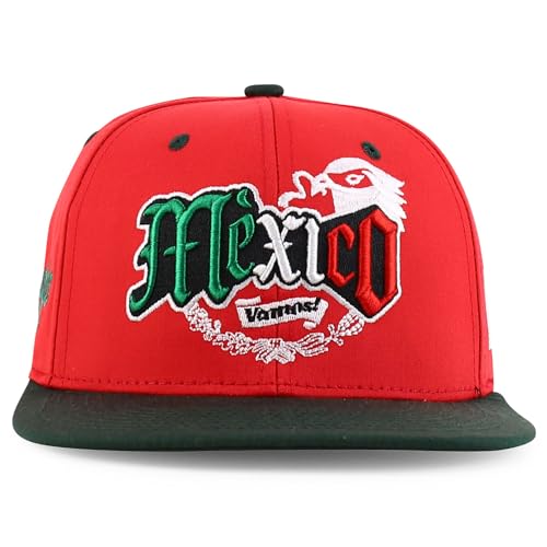 Trendy Apparel Shop 3D Mexico Embroidered Structured Flat Bill Snapback Cap