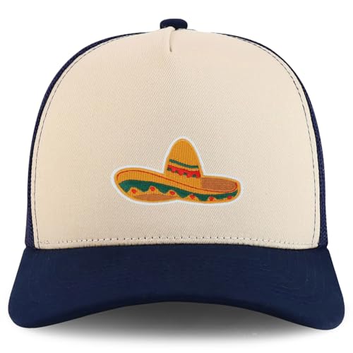 Trendy Apparel Shop Mexican Fiesta Sombrero Embroidered Patch Trucker Cap