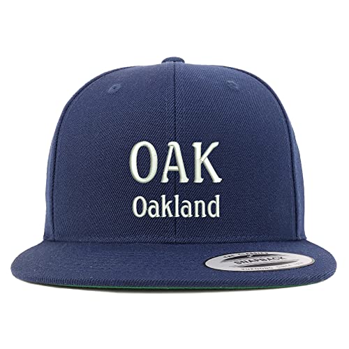 Trendy Apparel Shop Oak Oakland Embroidered Flatbill Snapback