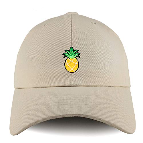 Trendy Apparel Shop Pineapple Patch Solid Cotton Unstructured Dad Hat
