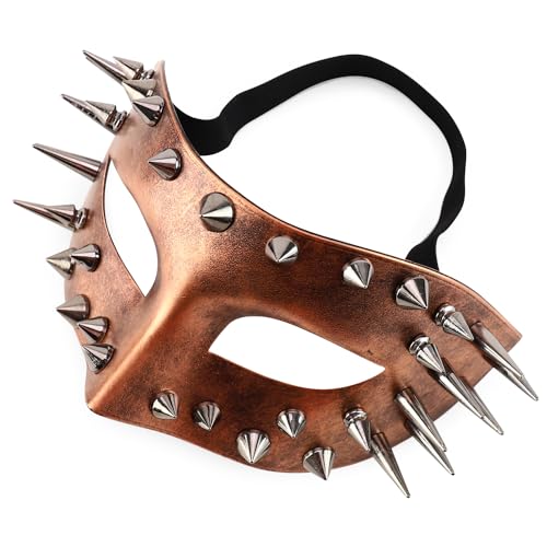 Trendy Apparel Shop Steampunk Spike Metallic Masquerade Mask Costume Accessory