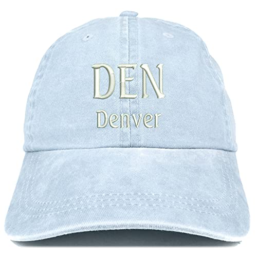 Trendy Apparel Shop DEN Denver Embroidered Pigment Dyed Washed Baseball Cap