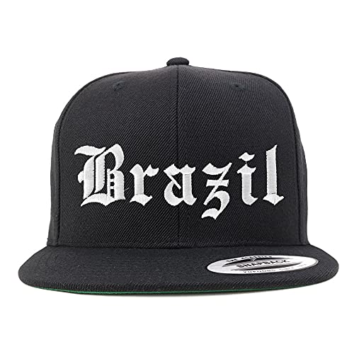 Trendy Apparel Shop Brazil Old English Embroidered Flatbill Snapback