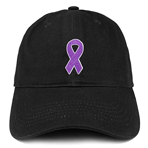 Trendy Apparel Shop Epilepsy Awareness Lavendar Ribbon Patch Low Profile Soft Cotton Baseball Cap