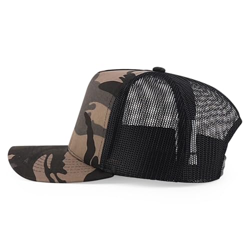 Trendy Apparel Shop 5 Panel Structured Crown Curved Bill Trucker Cap