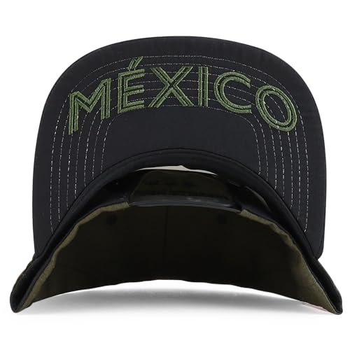 Trendy Apparel Shop 3D Mexico Embroidered Structured Flat Bill Snapback Cap