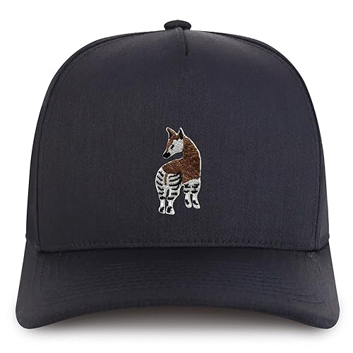 Trendy Apparel Shop Okapi Embroidered Patch Structured 5 Panel Pro Style Baseball Cap