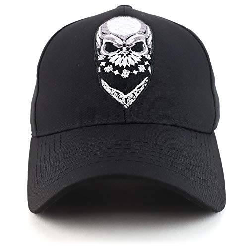 Trendy Apparel Shop Skull Bandana Embroidered Structured Baseball Cap