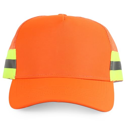 Trendy Apparel Shop XXL Oversized Reflective High Visibility Safety Trucker Cap