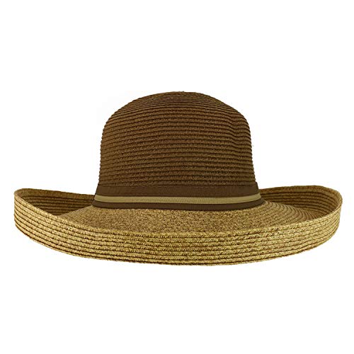 Trendy Apparel Shop UPF 50+ Women's Kettle Tweed Brim Paper Braid Sun Hat