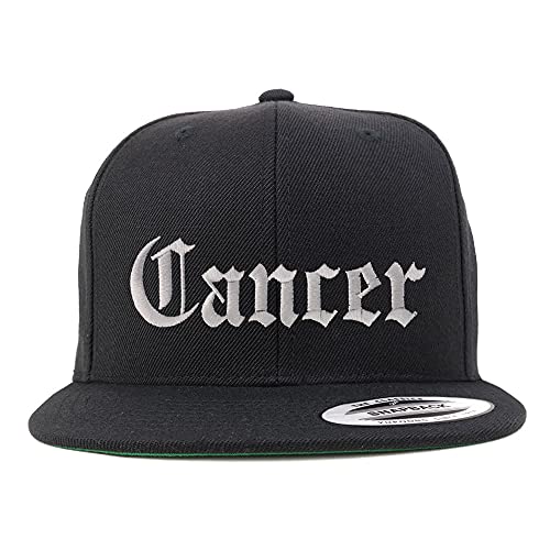Trendy Apparel Shop Cancer Old English Embroidered Flatbill Snapback