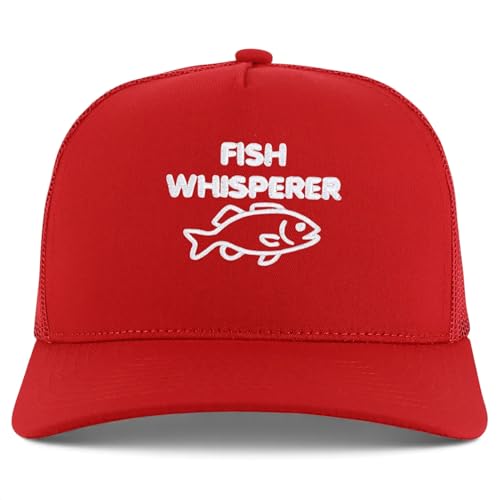 Trendy Apparel Shop Fish Whisperer Embroidered 5 Panel Snapback Trucker Cap