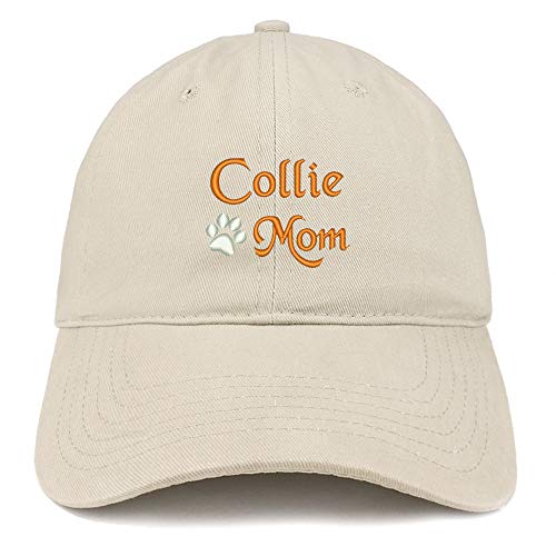 Trendy Apparel Shop Great Collie Mom Embroidered 100% Cotton Adjustable Cap Dad Hat