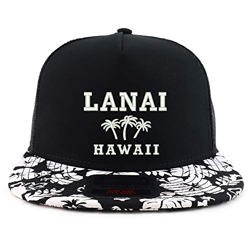 Trendy Apparel Shop Lanai Hawaii Embroidered Floral Bill Mesh Snapback Cap