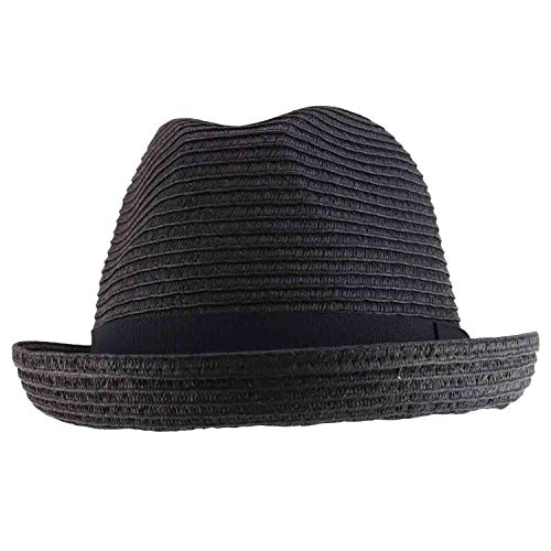 Trendy Apparel Shop Men's Toyo Paper Braid Upturn Brim Summer Fedora Hat