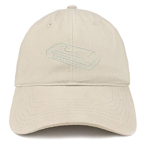 Trendy Apparel Shop Harmonica Embroidered Soft Crown 100% Brushed Cotton Cap