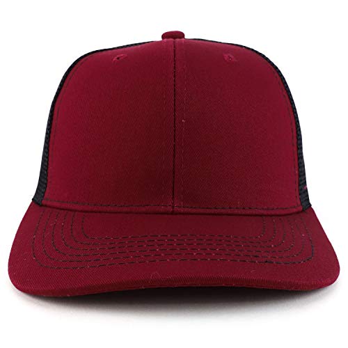 Trendy Apparel Shop Low Profile Two Tone Mesh Back Trucker Baseball Cap