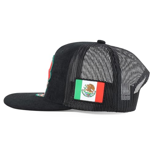 Trendy Apparel Shop Dia De Los Muerto Skull Embroidered Mesh Back Corduroy Cap