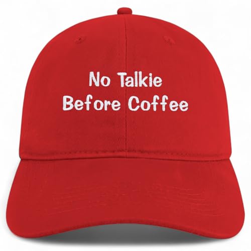 Trendy Apparel Shop No Talkie Before Coffee Embroidered Cotton Unstructured Low Profile Dad Hat