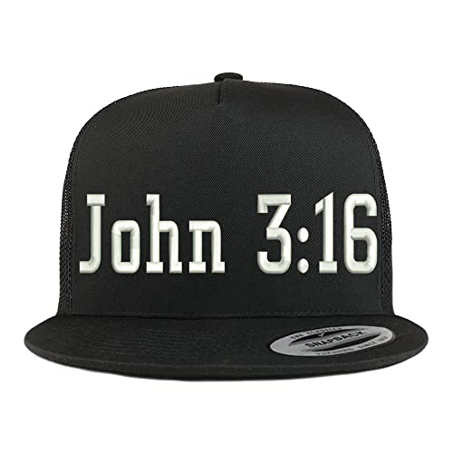 Trendy Apparel Shop John 3:16 5 Panel Flatbill Trucker Cap