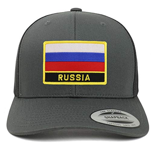 Trendy Apparel Shop Russia Flag Patch Retro Trucker Mesh Cap