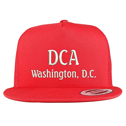 Trendy Apparel Shop DCA Washington DC Embroidered 5 Panel Flatbill Trucker Cap