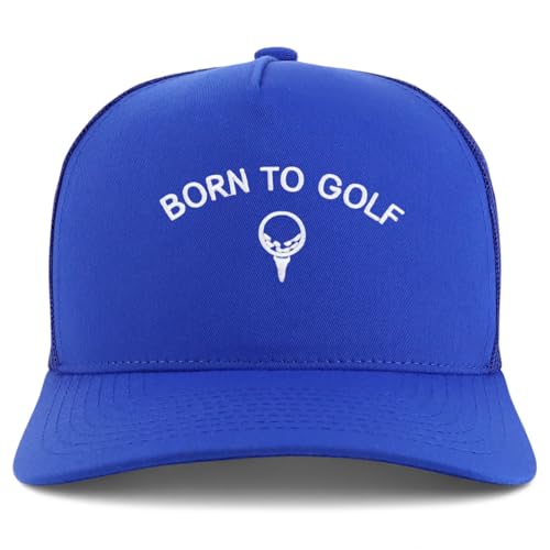 Trendy Apparel Shop Born to Golf Embroidered 5 Panel Snapback Trucker Cap