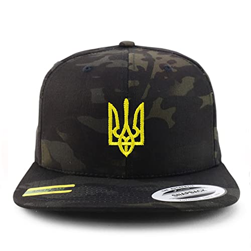 Trendy Apparel Shop Ukrainian National Symbol Embroidered Flatbill Snapback Cap